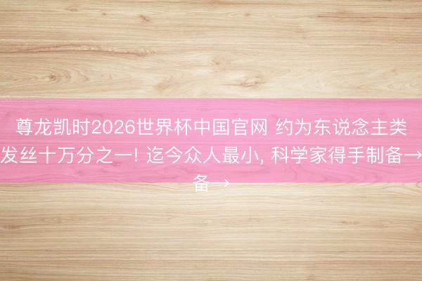 尊龙凯时2026世界杯中国官网 约为东说念主类发丝十万分之一! 迄今众人最小， 科学家得手制备→