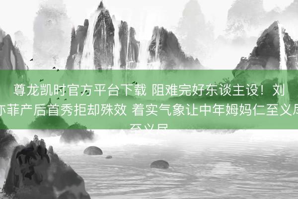 尊龙凯时官方平台下载 阻难完好东谈主设!刘亦菲产后首秀拒却殊效 着实气象让中年姆妈仁至义尽