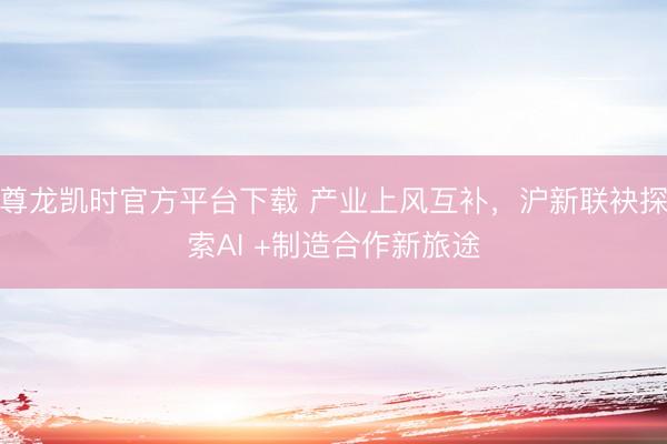 尊龙凯时官方平台下载 产业上风互补，沪新联袂探索AI +制造合作新旅途