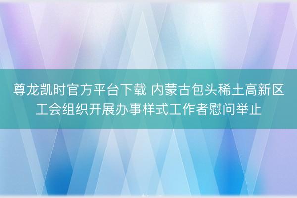 尊龙凯时官方平台下载 内蒙古包头稀土高新区工会组织开展办事样式工作者慰问举止