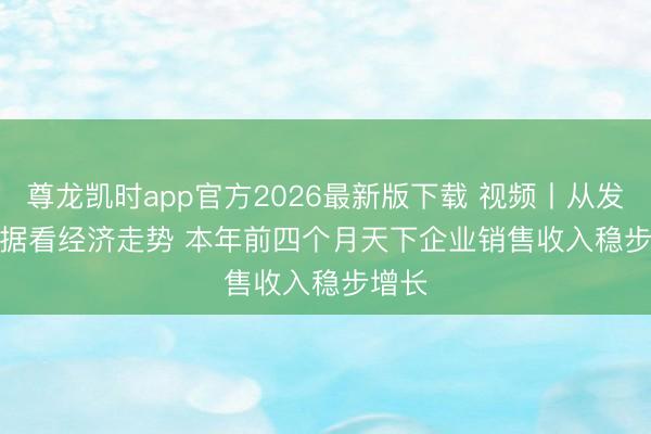 尊龙凯时app官方2026最新版下载 视频丨从发票数据看经济走势 本年前四个月天下企业销售收入稳步增长