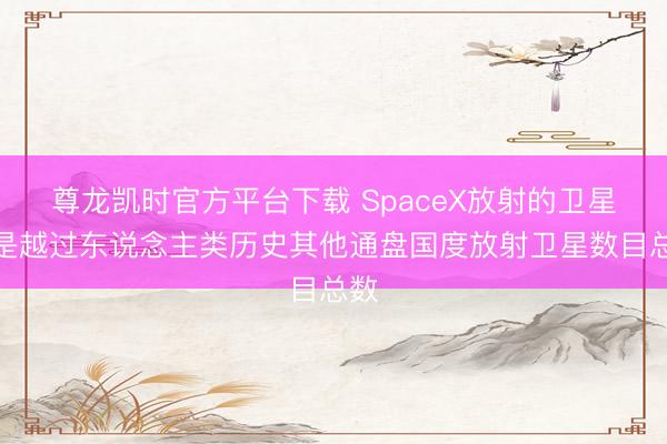 尊龙凯时官方平台下载 SpaceX放射的卫星还是越过东说念主类历史其他通盘国度放射卫星数目总数