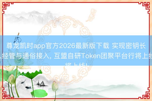 尊龙凯时app官方2026最新版下载 实现密钥长入经管与通俗接入， 互盟自研Token团聚平台行将上线!